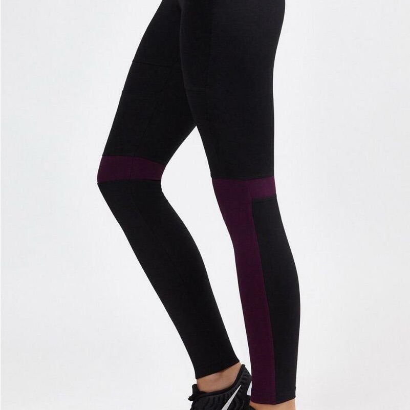 Koral Activewear Impel High Rise Amethyst Black Athletic Yoga Leggings, Small